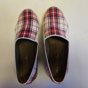 Aeosoles canvas loafers, plaid, 6.5